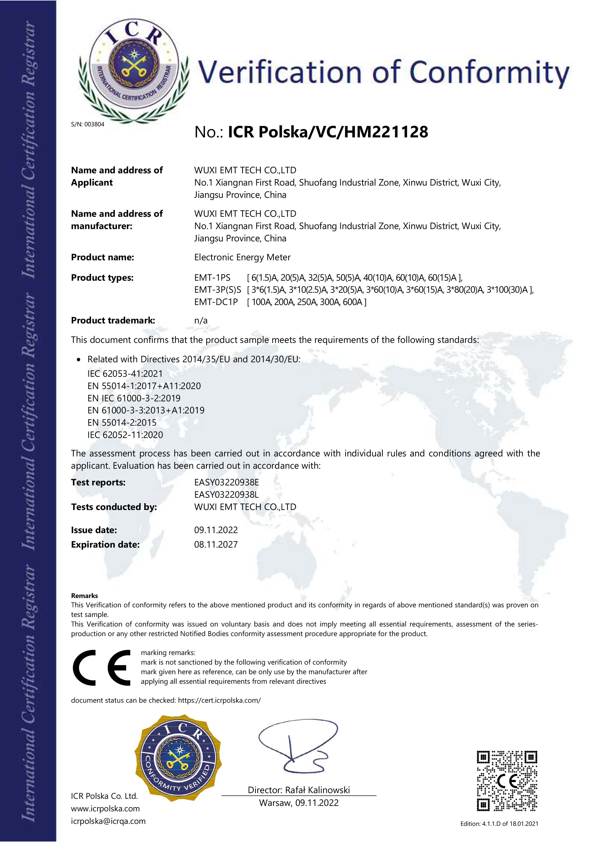 electricity meter-ICR-EMC+LVD